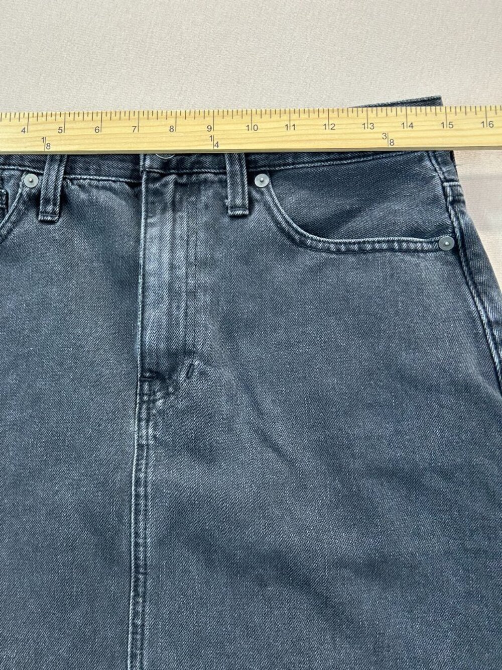 Madewell Rigid Denim Skirt A Line Jeans Women's Size 28 Black Cotton - Picture 9 of 12